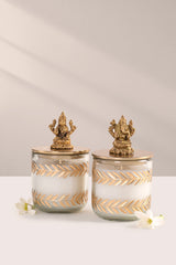 Divine Essence - Lid Jar Candle | Ganesh Ji & Laxmi Ji | Opulent Oud | Set Of 2