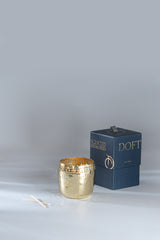 Jali Cutting Bowl Candle | Gold | Oud Rose