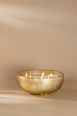 Gilded Grain - Cut Bowl Candle | Gold | Nordic Woods