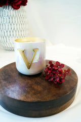 Initial V | U-Glass Candle | Flower Blossom