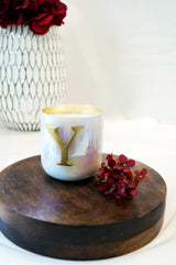 Initial Y | U-Glass Candle | Flower Blossom