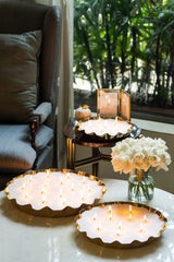 Flower Tray Candle | Damask Rose