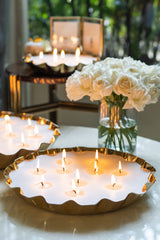 Flower Tray Candle | Damask Rose
