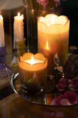 Sacred Lotus - Cylinder Candle | White & Gold | Citrus Grove
