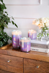 Sacred Lotus - Cylinder Candle | Blue & Lavender | Eucalyptus Sanctuary