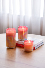 Sacred Lotus - Cylinder Candle | Pink & Gold | Garden Rhapsody