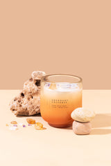Abundant Universe Candle - Crystal Energy | Citrine Crystal