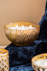 Gilded Grain - Cut Bowl Candle | Gold | Nordic Woods