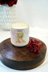 Initial R | U-Glass Candle | Flower Blossom