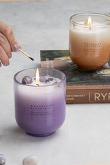Amethyst & Citrine Candles - Crystal Energy | Set of 2