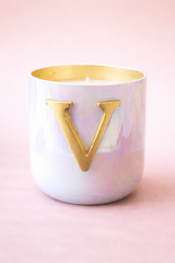 Initial V | U-Glass Candle | Flower Blossom