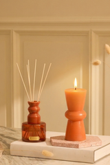 Modern Duo- Pillar Candle (M) & Diffuser | Orange | Summer Nectar